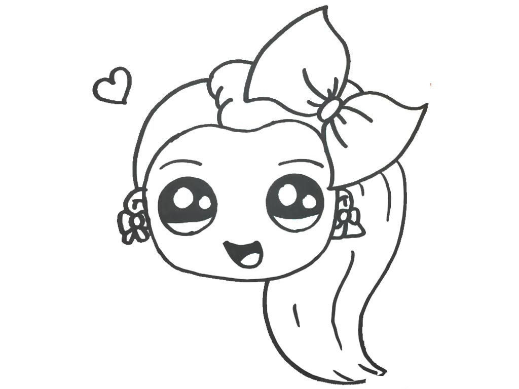 Dibujo de Jojo Siwa Cara Linda para Colorear