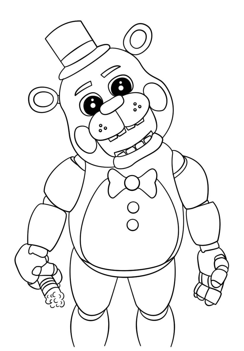 Dibujo de Lindas Cinco Noches en Freddy S para Colorear
