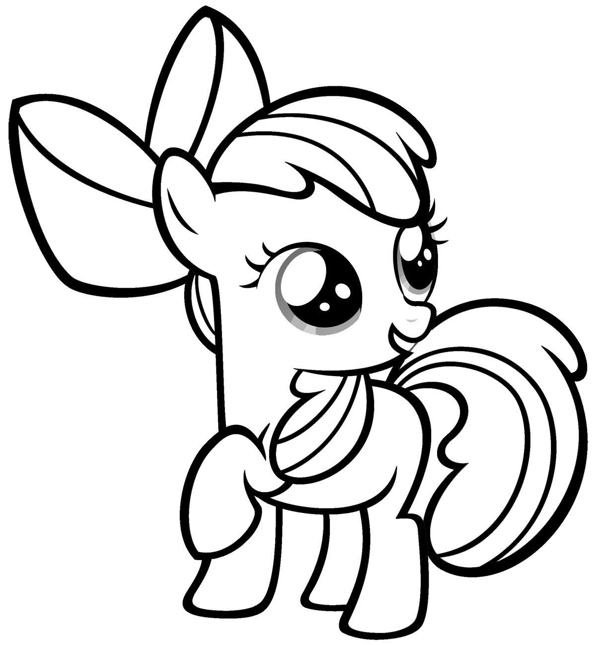 Dibujo de Pequeña Pony Linda para Colorear