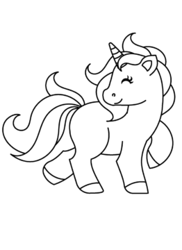 Dibujo de Unicornio Alado Lindo para Colorear