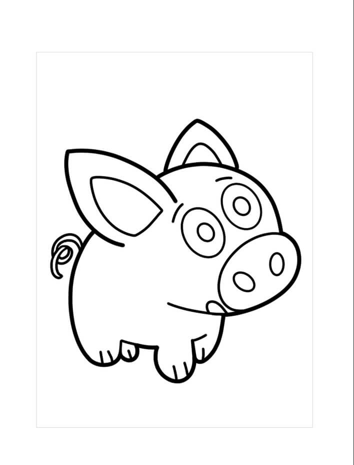 Dibujo de Cerdo Lindo para Colorear