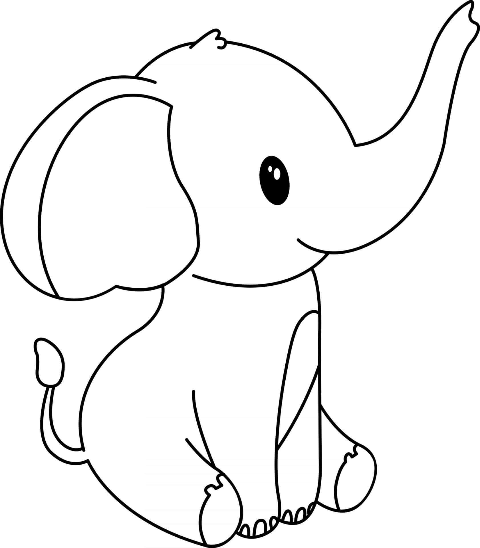 Dibujo de Elefante Lindo para Colorear