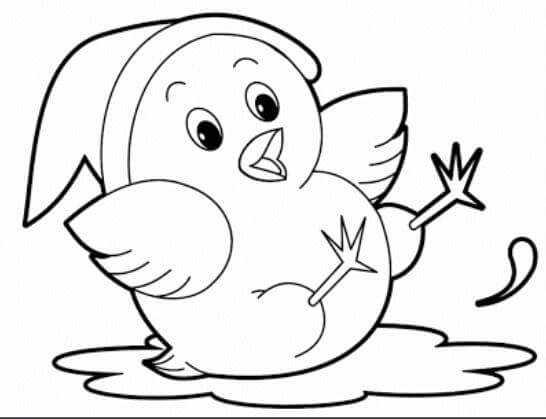 Dibujo de Lindo Chick Gracioso para Colorear