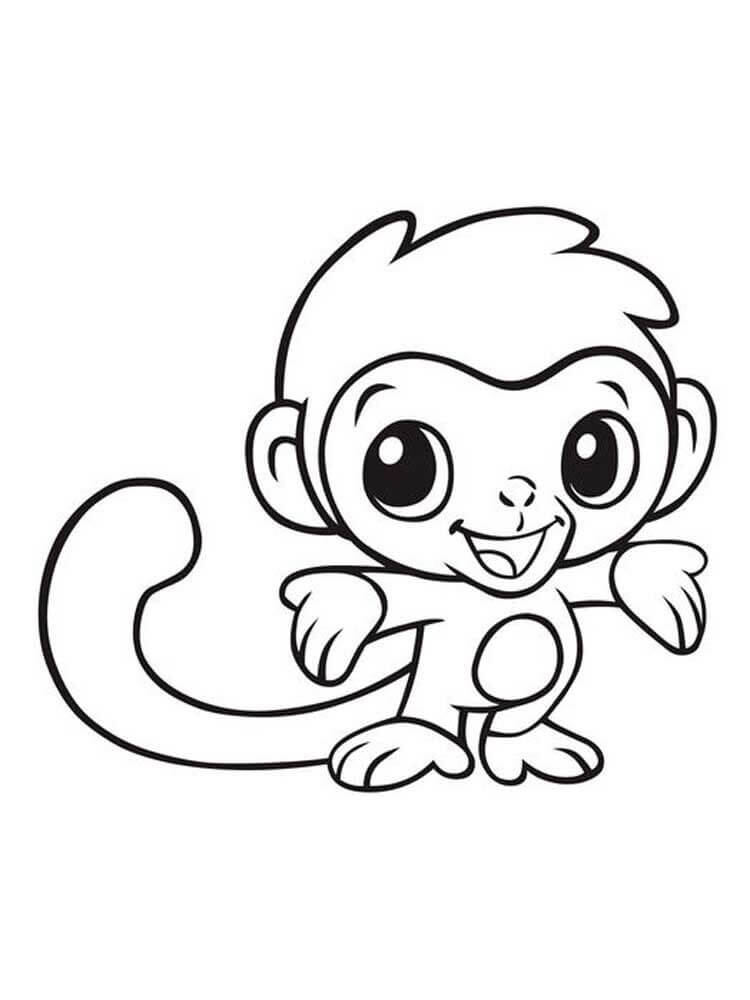 Dibujo de Lindo Mono Divertido para Colorear