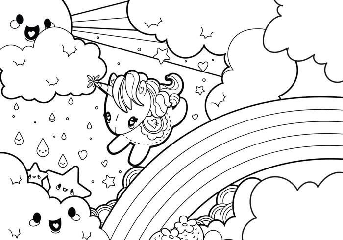 Dibujo de Lindo Unicornio para Colorear