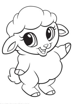 Dibujo de Oveja Linda para Colorear