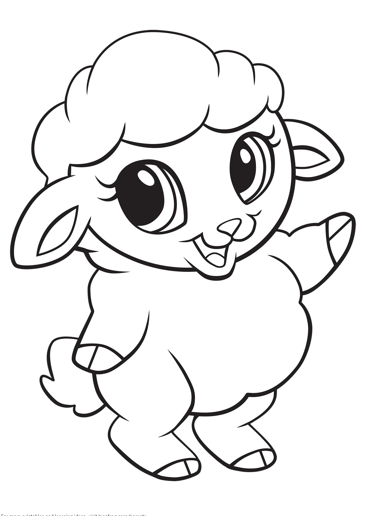 Dibujo de Oveja Linda para Colorear