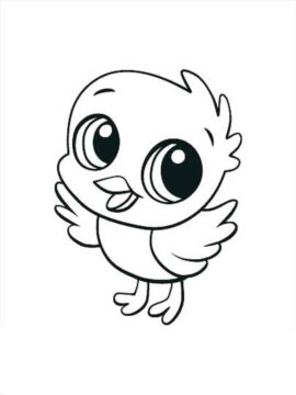 Dibujo de Polluelo Lindo para Colorear