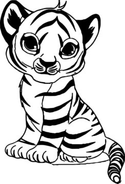 Dibujo de Tigre Lindo para Colorear
