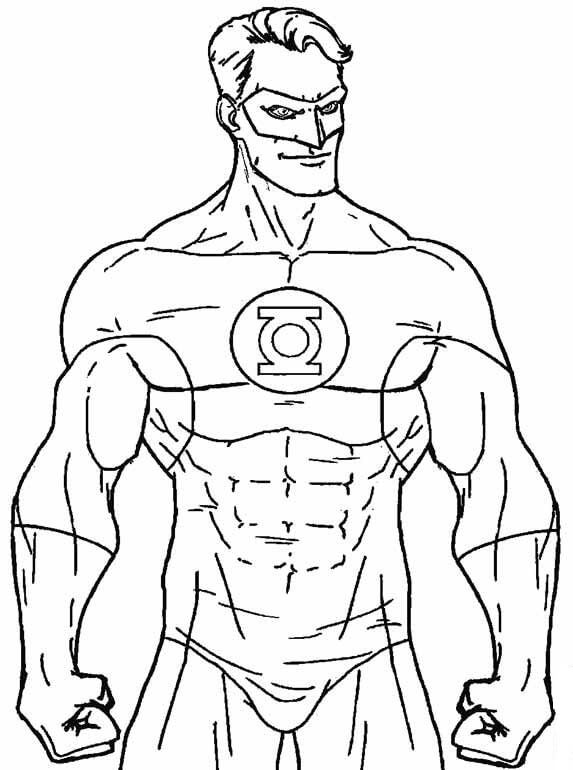 Dibujo de Linterna Verde Divertido para Colorear