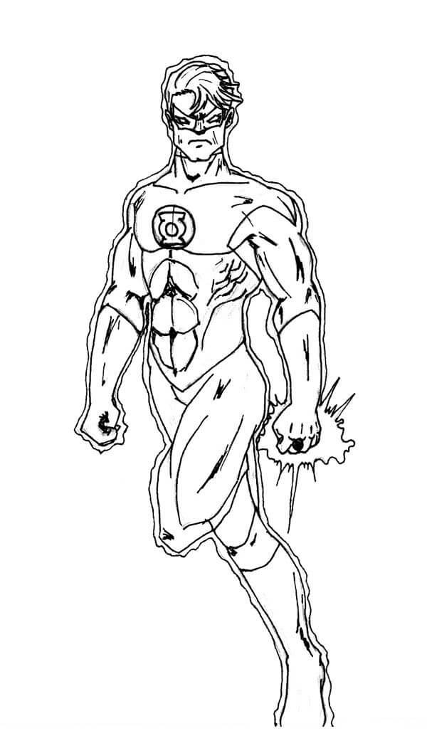 Dibujo de Linterna Verde Enojado para Colorear