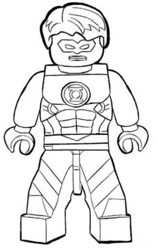 Dibujo de Linterna Verde Lego para Colorear