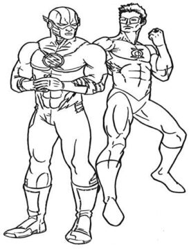 Dibujo de Linterna Verde y el Flash para Colorear