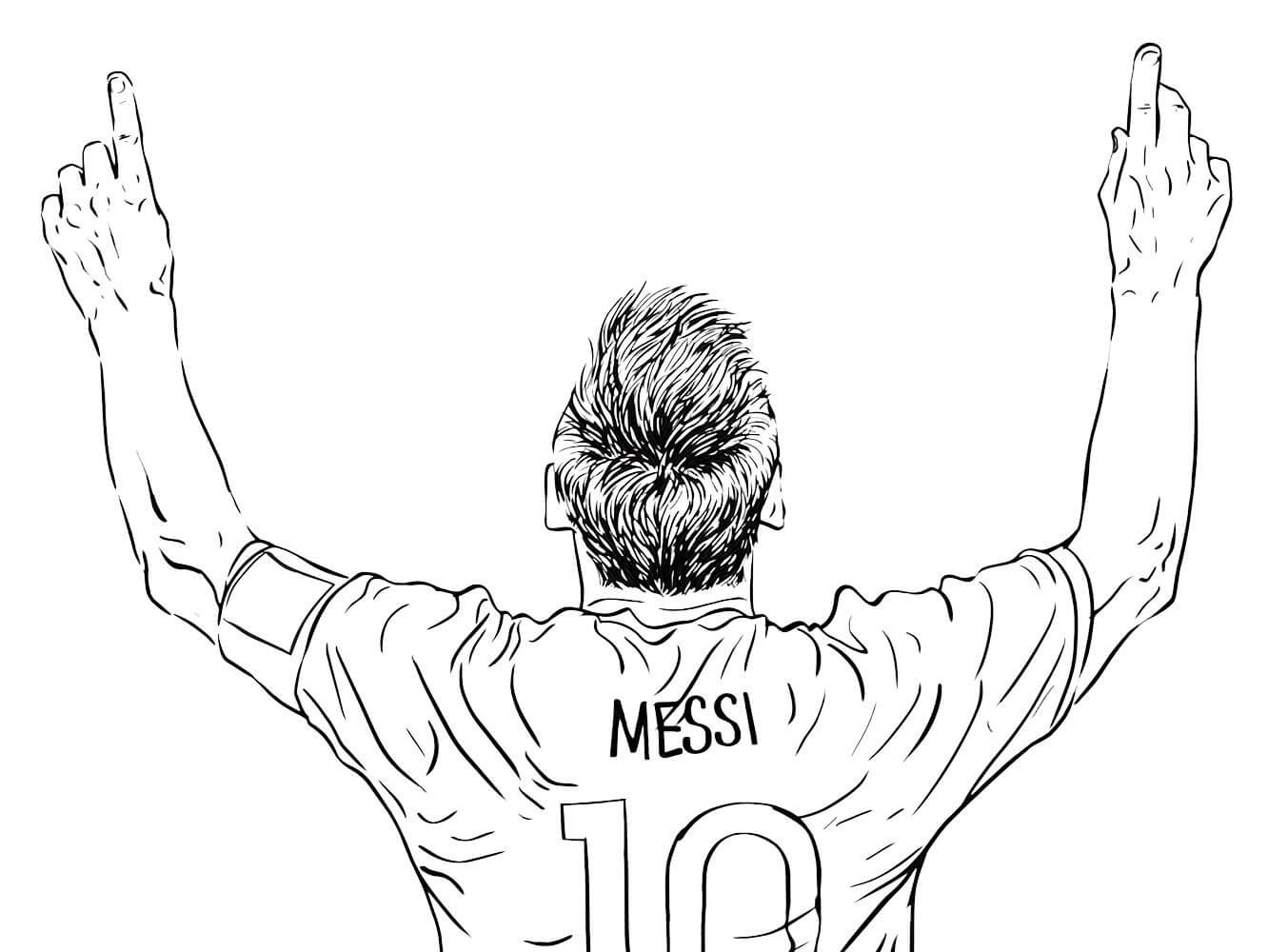Dibujo de Básico Lionel Messi para Colorear