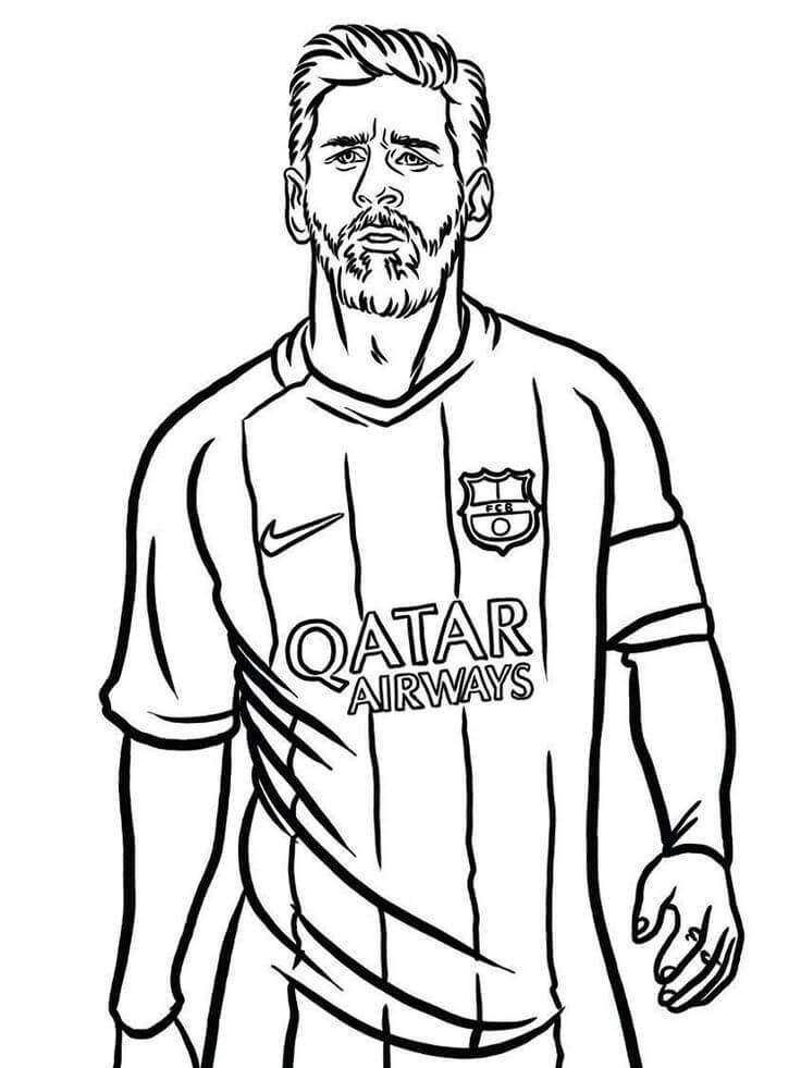 Dibujo de Retrato de Lionel Messi para Colorear