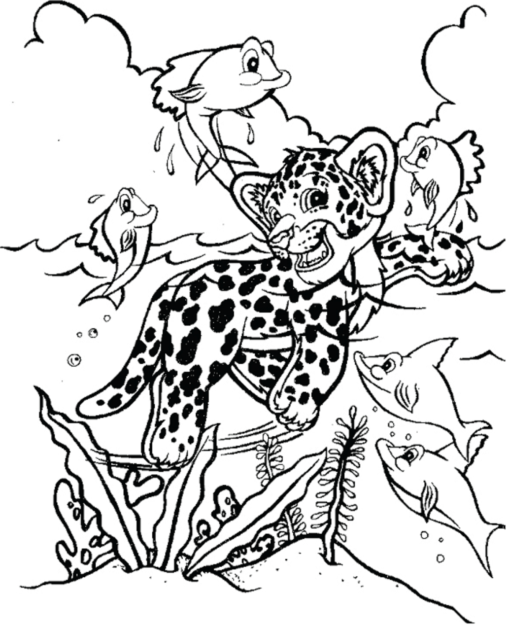 Dibujo de Cazador en Lisa Frank para Colorear