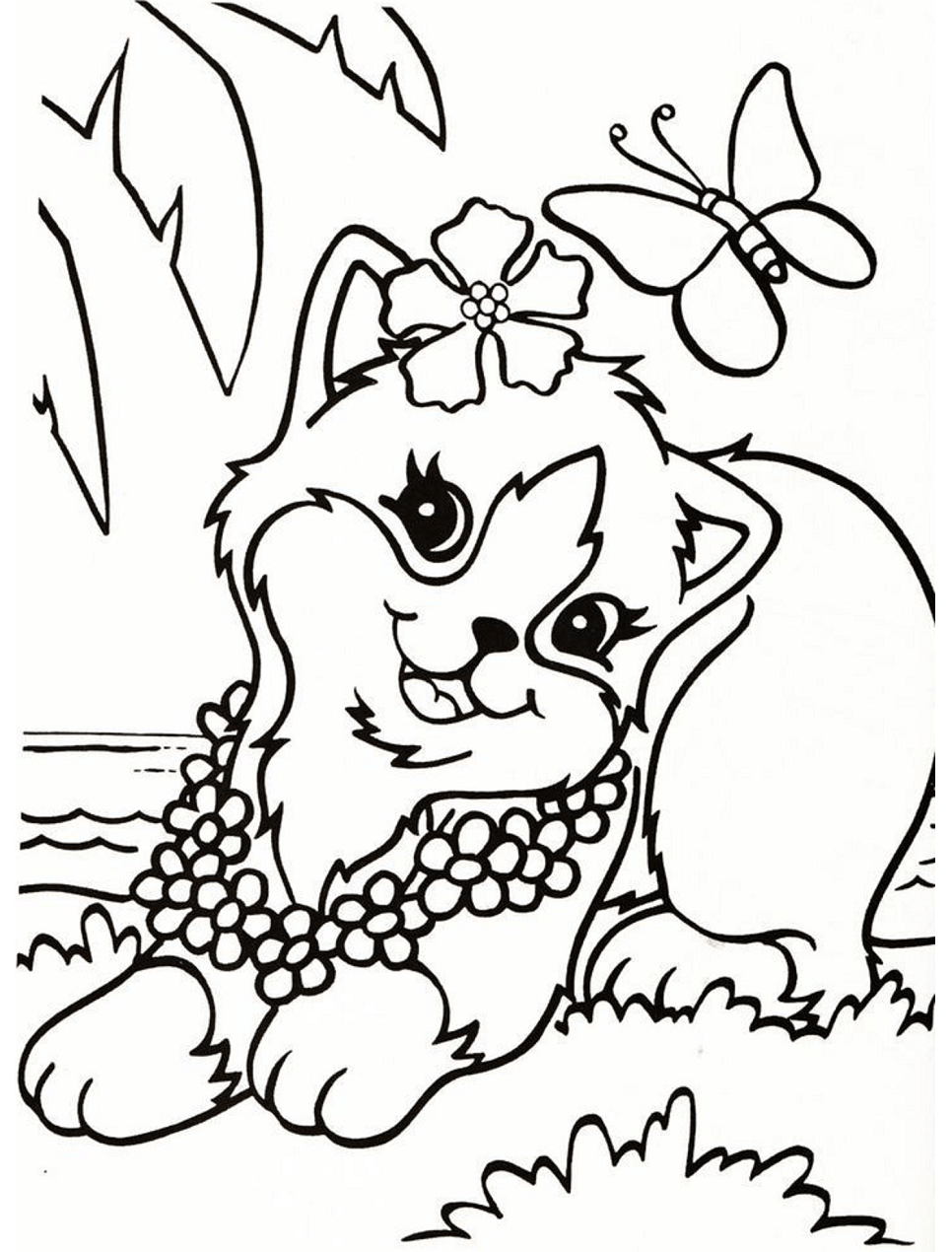Dibujo de La Linda Gata Lisa Frank para Colorear