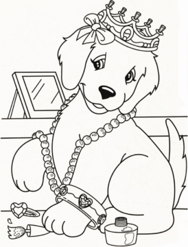 Dibujo de Perro de Caramelo Lisa Frank para Colorear