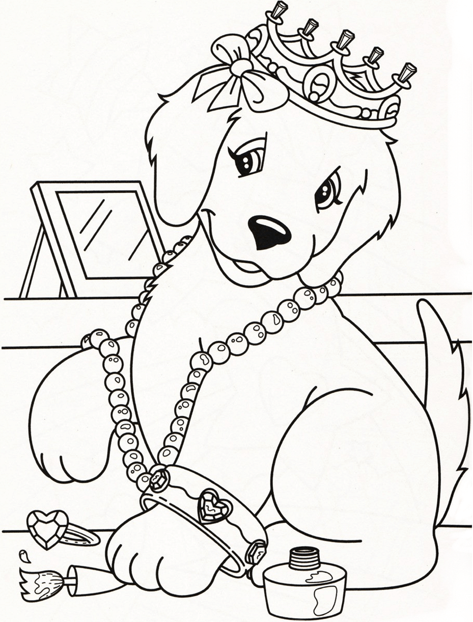 Dibujo de Perro de Caramelo Lisa Frank para Colorear