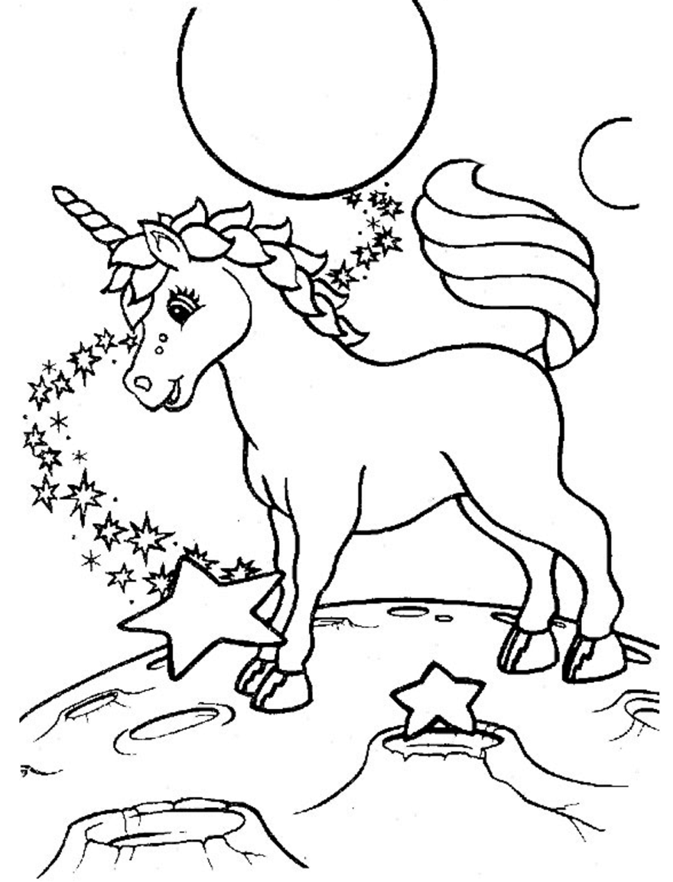 Dibujo de Unicornio en Lisa Frank para Colorear