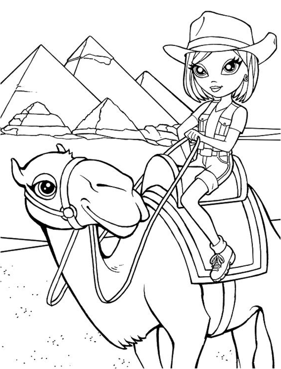 Dibujo de Vaquera en Lisa Frank para Colorear