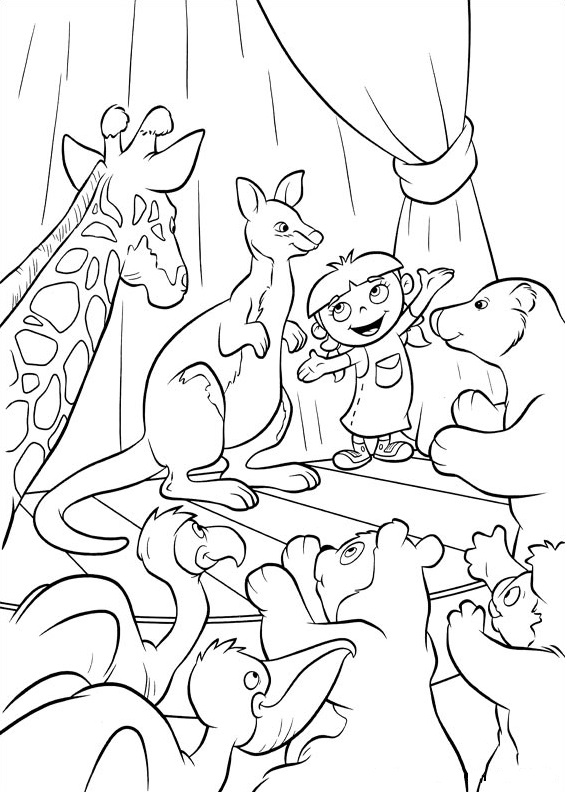 Dibujo de Annie con Animales para Colorear