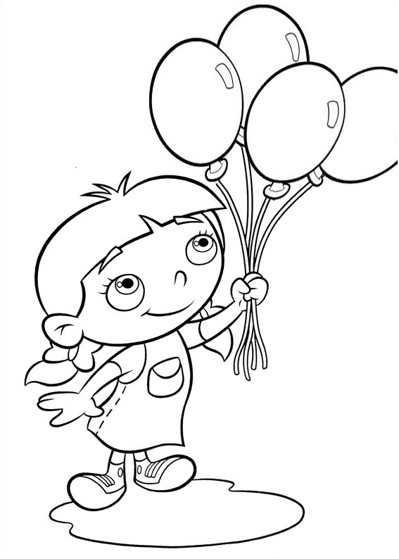 Dibujo de Annie con Globos para Colorear