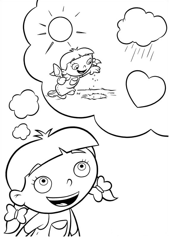 Dibujo de Annie Esta Pensando para Colorear