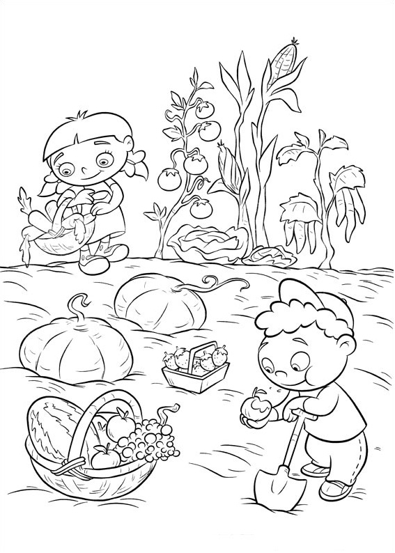 Dibujo de Annie Quincy con Frutas para Colorear