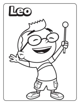 Dibujo de Leo Sonriendo para Colorear