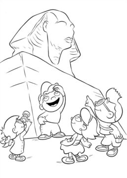 Dibujo de Little Einsteins Visitando la Esfinge para Colorear