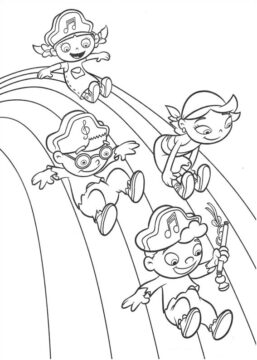 Dibujo de Pequeños Einsteins Deslizantes para Colorear