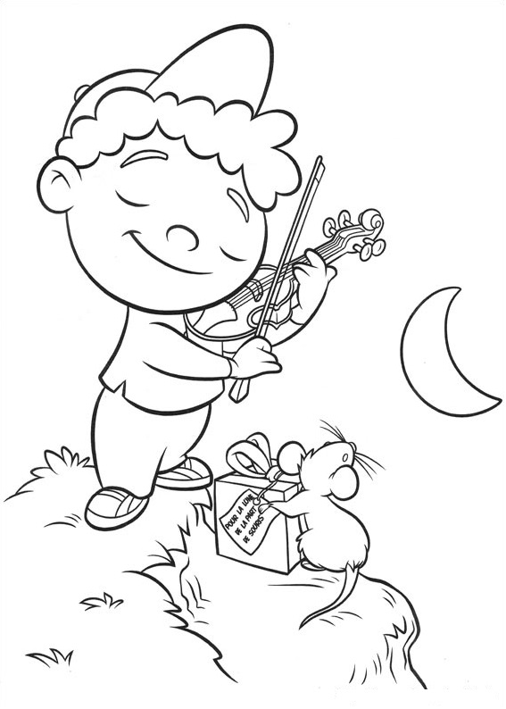 Dibujo de Quincy Tocando el violín para Colorear