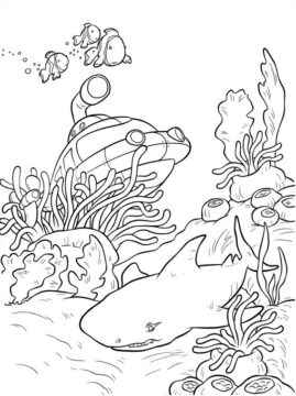 Dibujo de Roket Bajo el Mar para Colorear