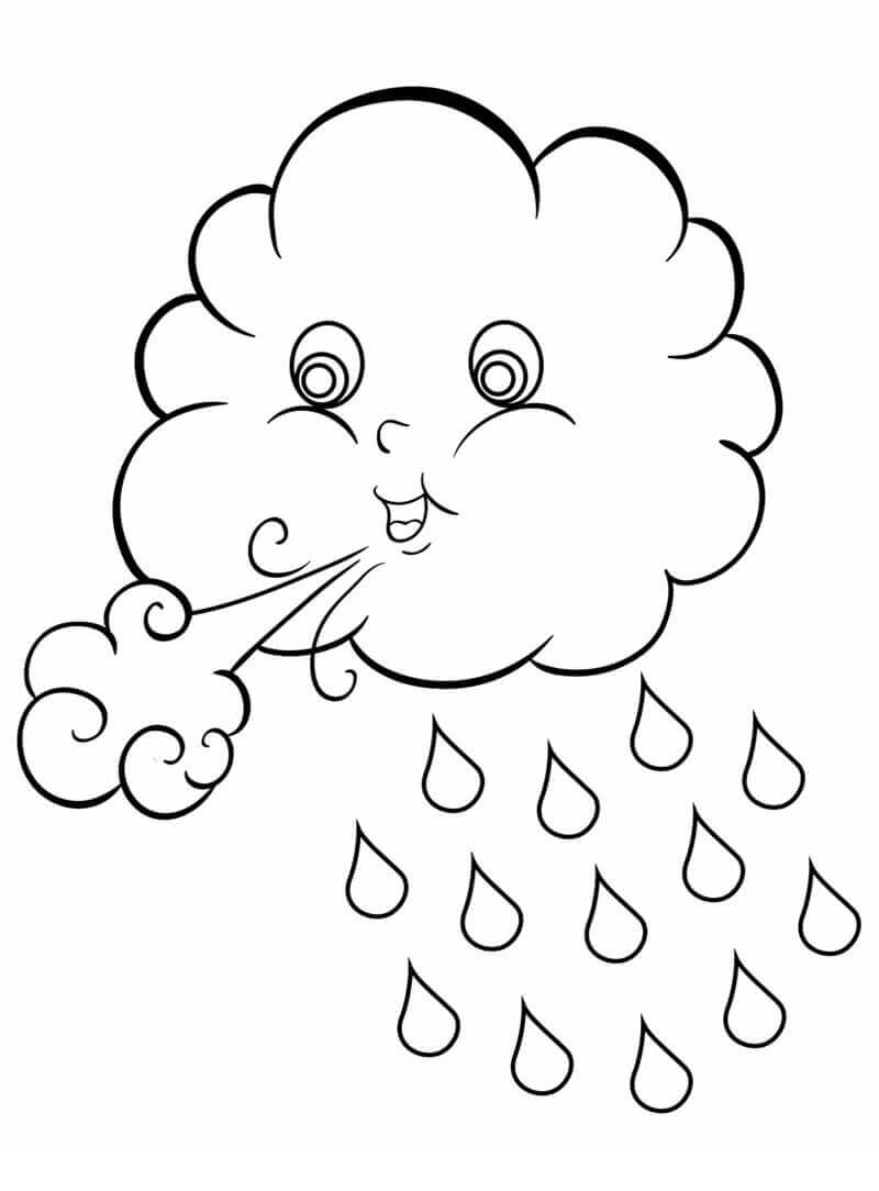 Dibujo de Linda Nube de Lluvia para Colorear