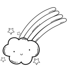 Dibujo de Nube arcoíris para Colorear