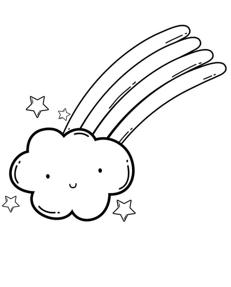 Dibujo de Nube arcoíris para Colorear