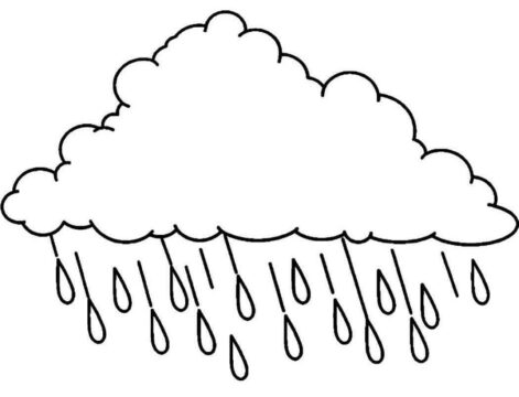 Dibujo de Nube de Lluvia para Colorear