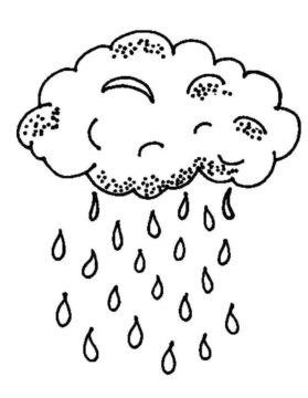 Dibujo de Una Nube de Lluvia para Colorear