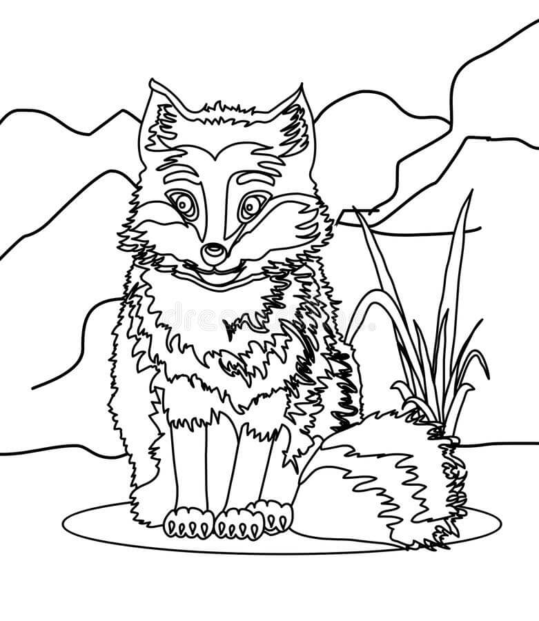 Dibujo de Bebé Lobo para Colorear