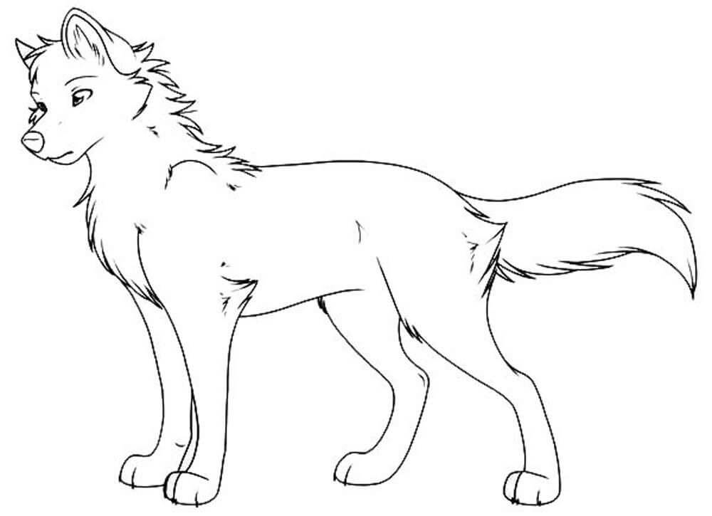 Dibujo de Gran Lobo para Colorear