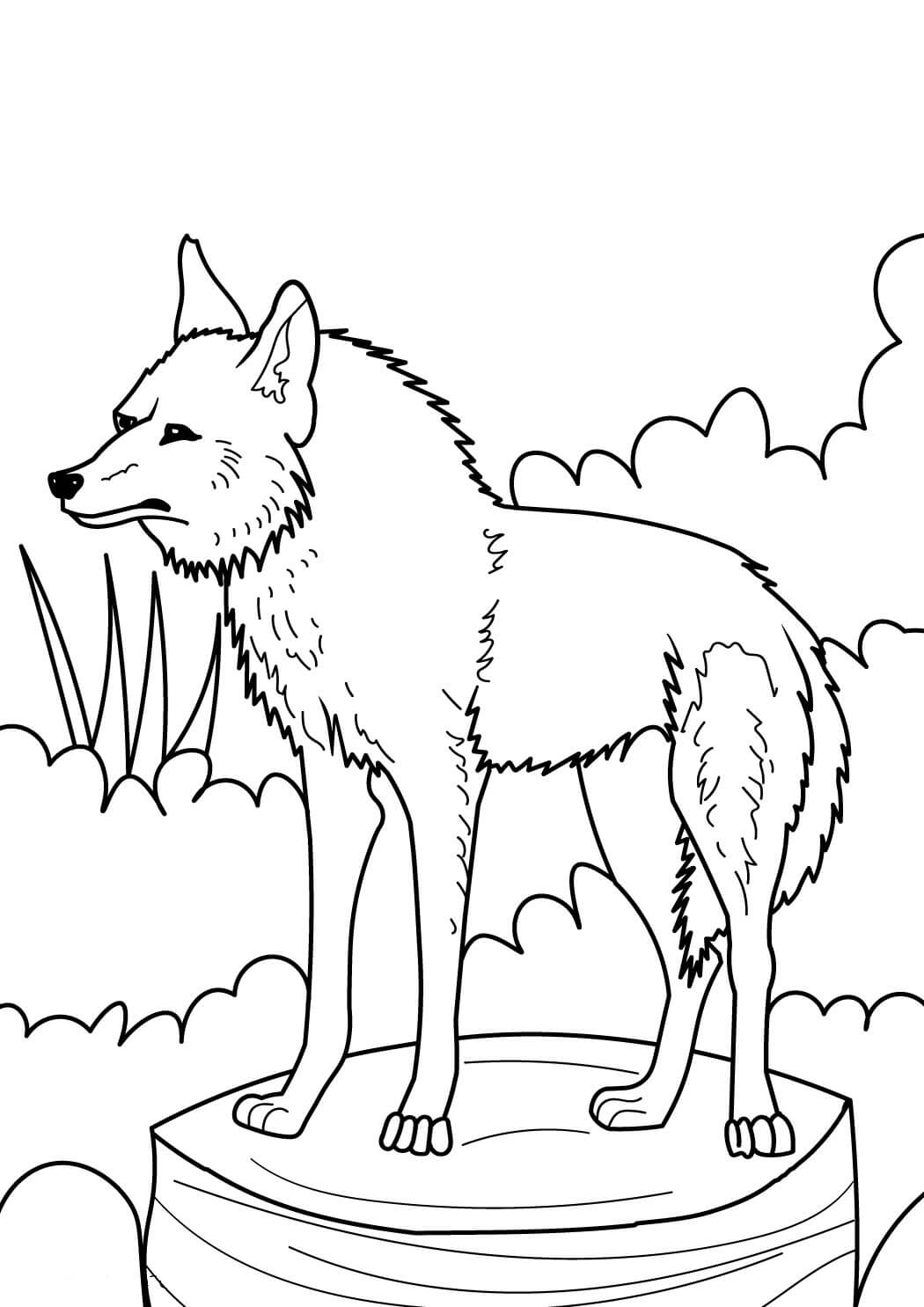 Dibujo de Lobo Agradable para Colorear