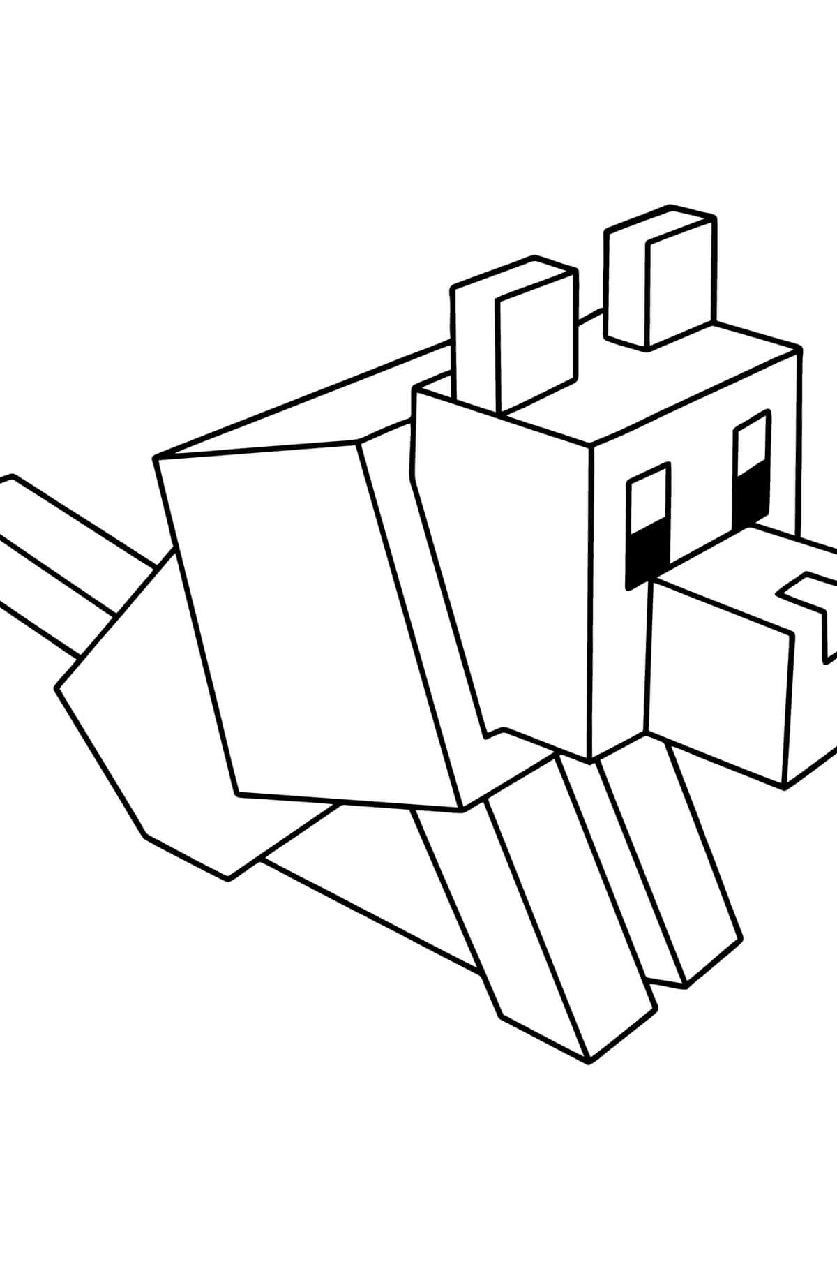 Dibujo de Lobo Minecraft para Colorear