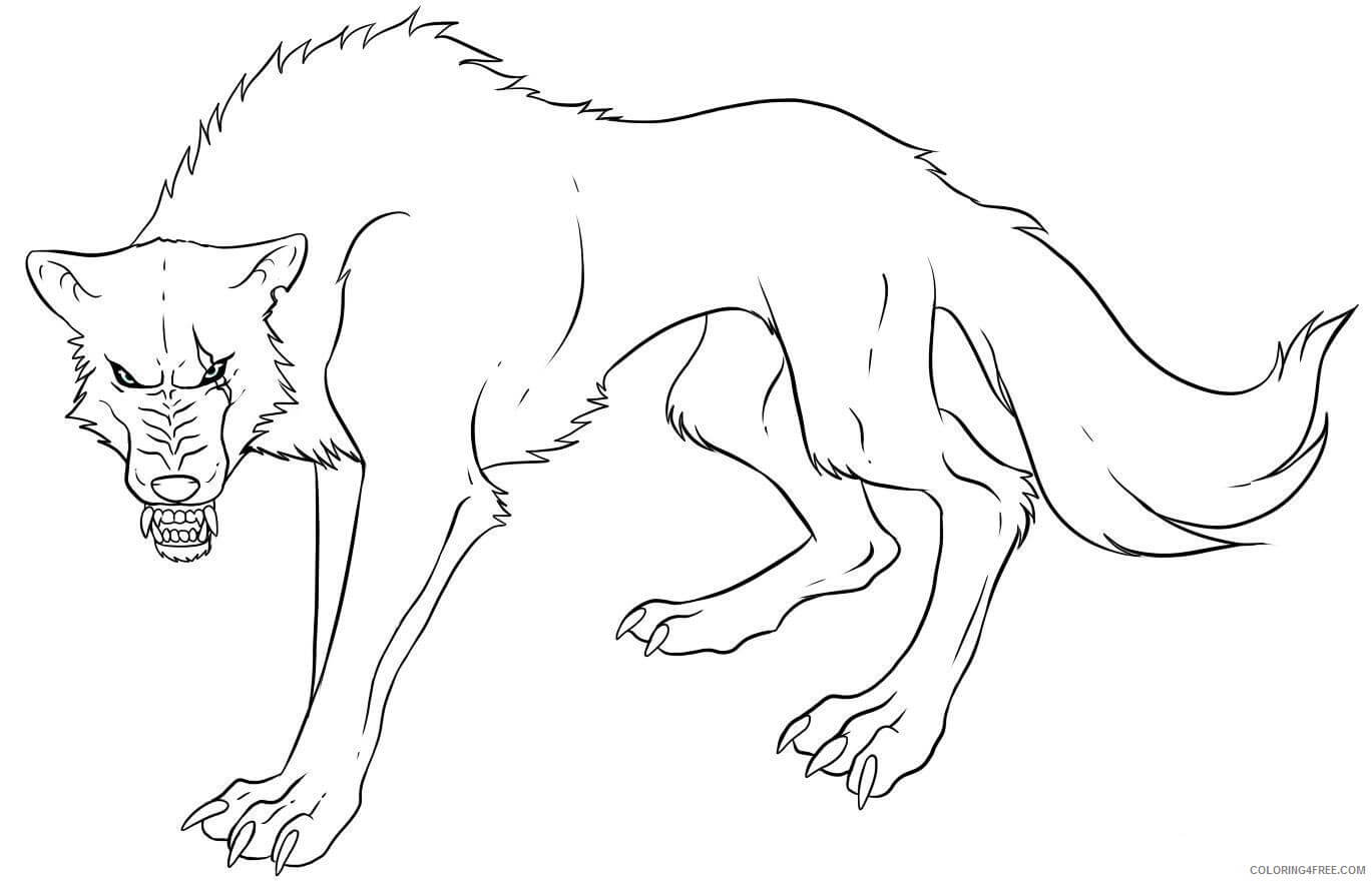 Dibujo de Lobo Rabioso para Colorear