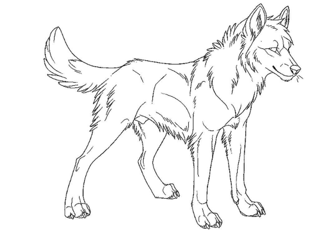 Dibujo de Lobo Sencillo para Colorear