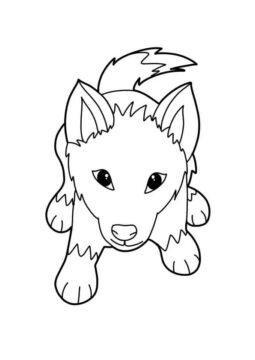 Dibujo de Pequeño Lobo para Colorear