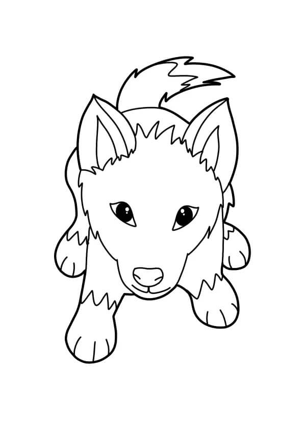 Dibujo de Pequeño Lobo para Colorear