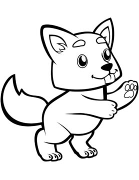 Dibujo de Pequeño Lobo Lindo para Colorear