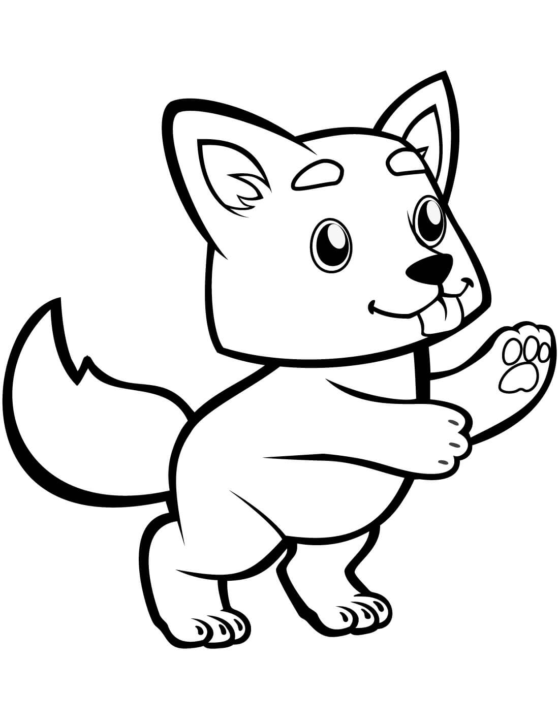 Dibujo de Pequeño Lobo Lindo para Colorear