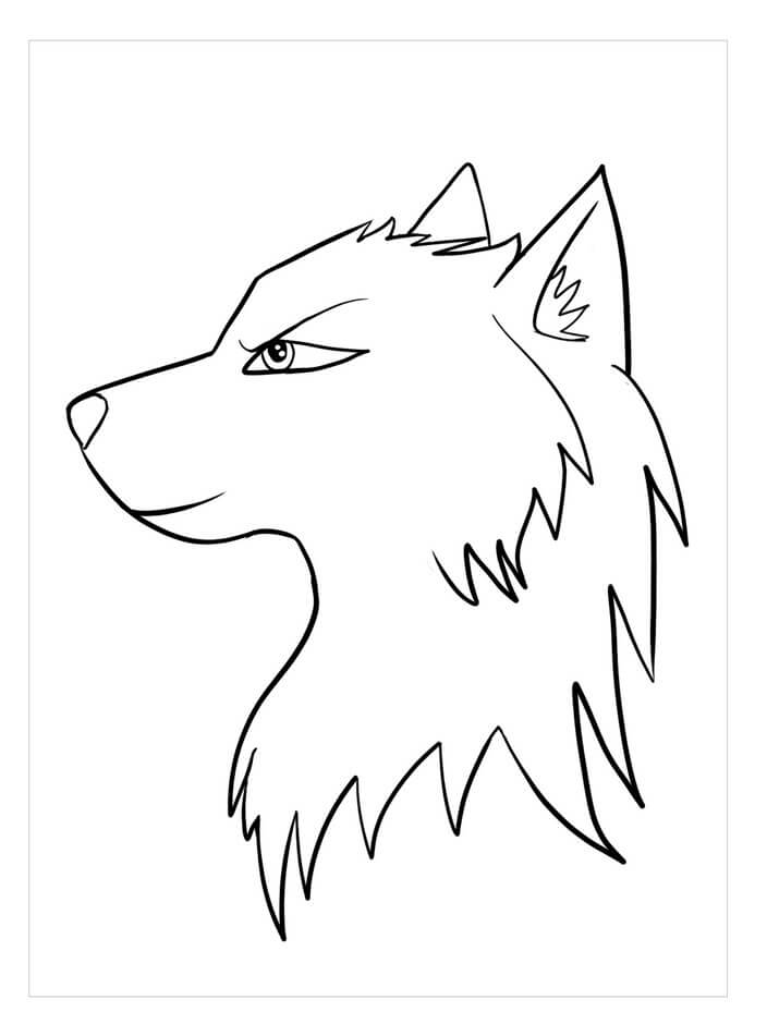 Dibujo de Retrato de Lobo para Colorear
